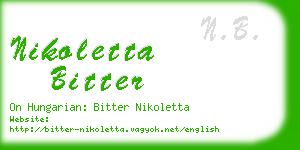 nikoletta bitter business card